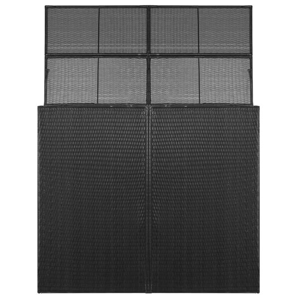 vidaXL fekete polyrattan kukat&aacute;rol&oacute; 2 db kerekes kuk&aacute;hoz 153x78x120 cm