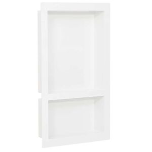 vidaXL magasf&eacute;nyű feh&eacute;r zuhanyfal-m&eacute;lyed&eacute;s 2 rekesszel 41 x 69 x 9 cm
