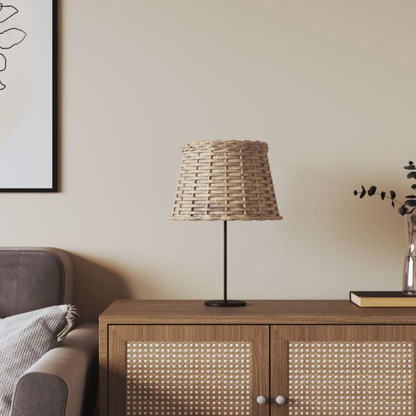 vidaXL barna fonott l&aacute;mpaernyő &Oslash;25 x 17 cm