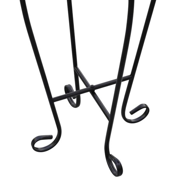 Fekete-fehér mozaik kisasztal növénytartó asztal