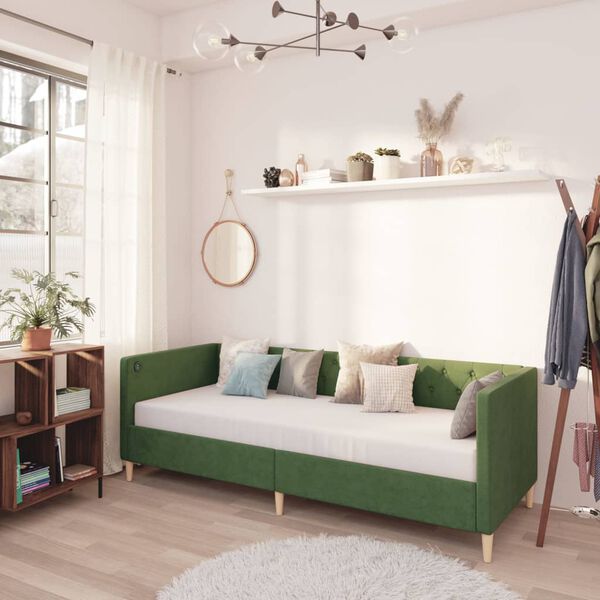 vidaXL s&ouml;t&eacute;tz&ouml;ld USB-s sz&ouml;vetbor&iacute;t&aacute;s&uacute; d&iacute;v&aacute;ny matraccal 90 x 200 cm