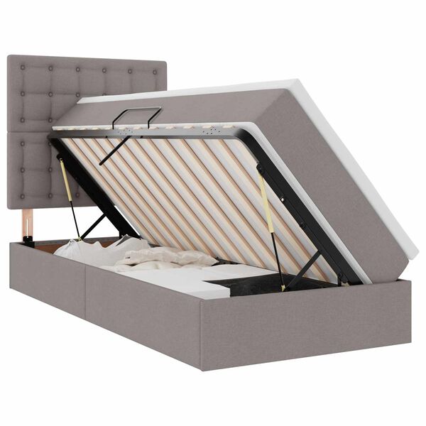 vidaXL &Aacute;gy t&aacute;rol&oacute;val &eacute;s LED l&aacute;mp&aacute;val T&oacute;psz&iacute;nű 90 x 190 cm Poli&eacute;szter