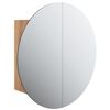 vidaXL t&ouml;lgy f&uuml;rdőszobai szekr&eacute;ny kerek t&uuml;k&ouml;rrel/LED-del 47x47x17,5 cm