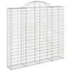 vidaXL 2 db íves horganyzott vas gabion kosár 200x50x180/200 cm