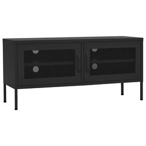 vidaXL fekete ac&eacute;l TV-szekr&eacute;ny 105 x 35 x 50 cm