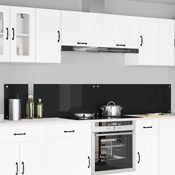 vidaXL Konyhai splashback 2 pcs Fekete 120 x 40 cm edzett &uuml;veg