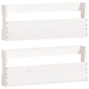 vidaXL 2 db feh&eacute;r t&ouml;m&ouml;r fenyőfa fali cipőtart&oacute; 59 x 9 x 23 cm