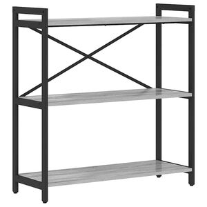vidaXL K&ouml;nyvespolc 80 x 30 x 85 cm Szerelt Fa Sz&uuml;rke sonoma