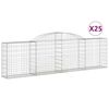 vidaXL 25 db &iacute;ves horganyzott vas gabion kos&aacute;r 300x30x80/100 cm