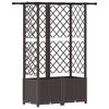 vidaXL Magas&iacute;tott &Aacute;gy Trellis-szel &eacute;s Tetővel Barna 124 x 40 x 138 cm