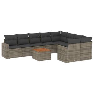 vidaXL Patio Sofa Set 9-szem&eacute;lyes Grey and Dark Grey