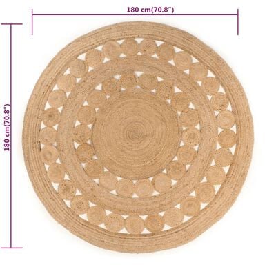 vidaXL kör alakú fonott jutaszőnyeg 180 cm