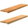 vidaXL 2 db t&ouml;m&ouml;r t&ouml;lgyfa vil&aacute;gosbarna l&eacute;pcsőfokok 110x30x2 cm