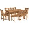vidaXL 7 r&eacute;szes t&ouml;m&ouml;r t&iacute;kfa kerti &eacute;tkezőgarnit&uacute;ra 150 x 90 cm