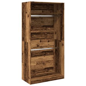 vidaXL antik fa sz&iacute;nű szerelt fa ruh&aacute;sszekr&eacute;ny 100 x 50 x 200 cm