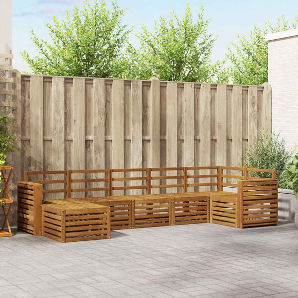 vidaXL &Uuml;lőgarnit&uacute;r&aacute;k 7 pcs Term&eacute;szetes T&ouml;m&ouml;r Ak&aacute;cfa