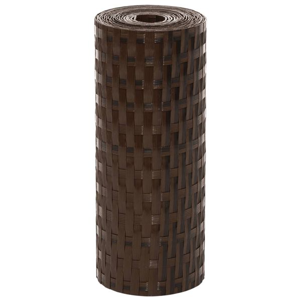 vidaXL 5 db barna és fekete polyrattan erkélyparaván 255 x 19 cm