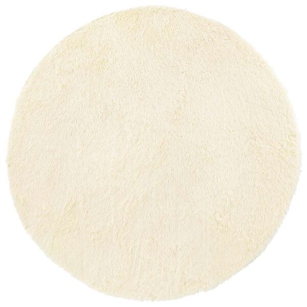 vidaXL kr&eacute;m poli&eacute;szter hossz&uacute; sz&aacute;l&uacute; NAVARRA bozontos szőnyeg 120x120cm