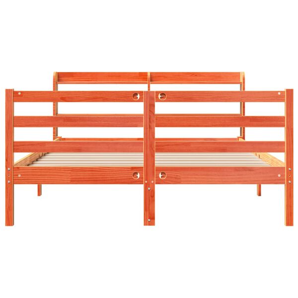 vidaXL viaszbarna t&ouml;m&ouml;r fenyőfa &aacute;gy matrac n&eacute;lk&uuml;l 120 x 190 cm