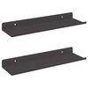 vidaXL Falpolc polcokkal Falra szerelhető 2 pcs Fekete 80 x 9 x 2.5 cm