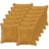 vidaXL P&aacute;rna huzat 12 db HOUTEN S&aacute;rga 45 x 45 cm Mikrosz&aacute;las Pl&uuml;ss