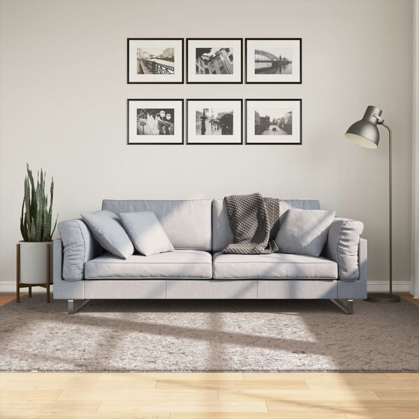 vidaXL PAMPLONA b&eacute;zs magas sz&aacute;l&uacute; bolyhos modern szőnyeg 160 x 230 cm