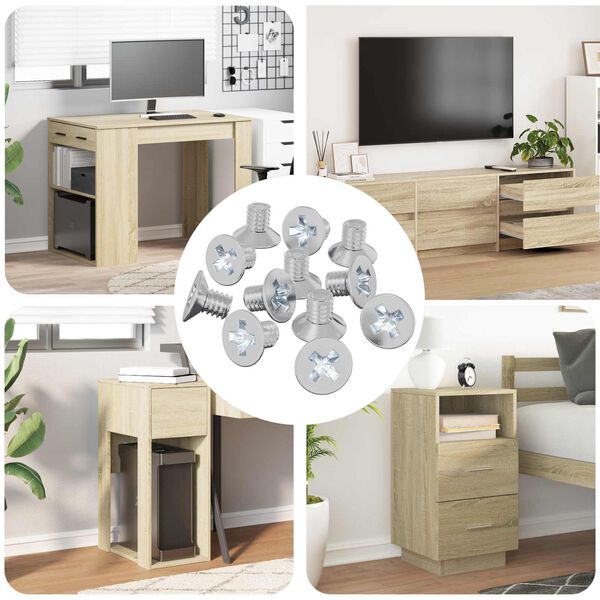 vidaXL S&uuml;llyesztett fejű csavarok 12 pcs Ez&uuml;st M4 x 6 mm Vas