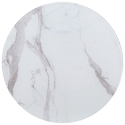 vidaXL fehér márvány textúrájú üveg asztallap Ø80 cm