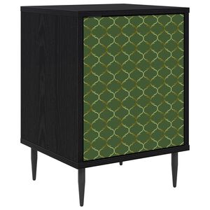 vidaXL &Eacute;jjeliszekr&eacute;ny GELEEN Fekete T&ouml;lgy 36 x 33 x 51 cm Szerelt Fa