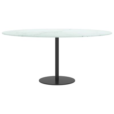 vidaXL fehér edzett üveg asztallap márványdizájnnal Ø90 x 1 cm