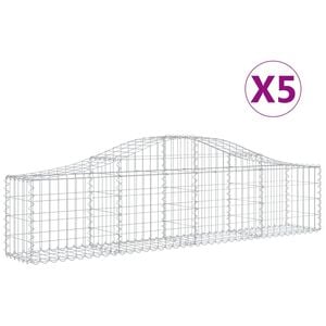 vidaXL 5 db &iacute;ves horganyzott vas gabion kos&aacute;r 200x30x40/60 cm
