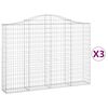 vidaXL 3 db íves horganyzott vas gabion kosár 200x30x140/160 cm