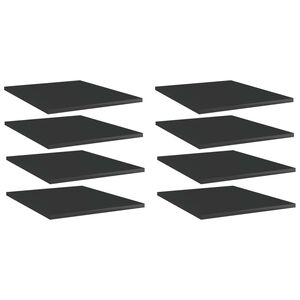 vidaXL 8 db magasf&eacute;nyű fekete szerelt fa k&ouml;nyvespolc 40 x 50 x 1,5 cm