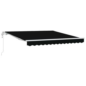 vidaXL Beh&uacute;zhat&oacute; napellenző Fekete 300 x 250 cm Sz&ouml;vet &eacute;s Alum&iacute;nium