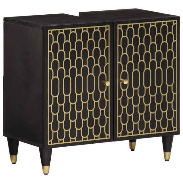 vidaXL 2 részes tömör mangófa fürdőszobai bútorszett