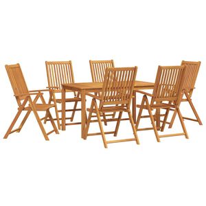 vidaXL Kert &eacute;tkező szett &Ouml;sszecsukhat&oacute; 7 pcs Barna T&ouml;m&ouml;r Ak&aacute;cfa