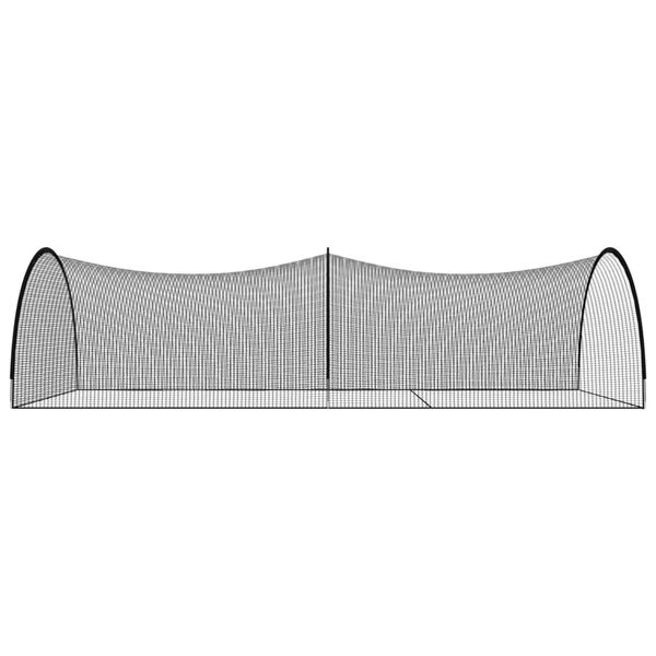 vidaXL fekete poliészter baseball labdafogó háló 900x400x250 cm