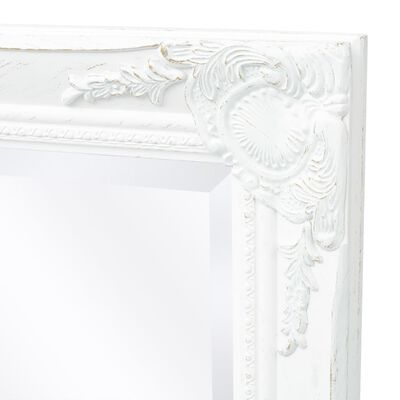 vidaXL 120x60 cm Fehér Barokk stílusú fali tükör