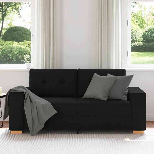 vidaXL fekete sz&ouml;vet loveseat kanap&eacute; 180x77x82 cm