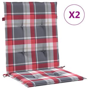vidaXL 2 db piros kock&aacute;s oxford sz&ouml;vet h&aacute;tt&aacute;ml&aacute;s sz&eacute;kp&aacute;rna 100x50x3 cm