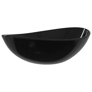 vidaXL fekete edzett &uuml;veg mosd&oacute;kagyl&oacute; 54,5x35x15,5 cm