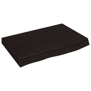 vidaXL s&ouml;t&eacute;tbarna kezelt t&ouml;m&ouml;r t&ouml;lgyfa fali polc 60x40x(2-6) cm