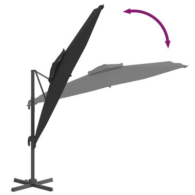 vidaXL fekete dupla tetős konzolos napernyő 400 x 300 cm