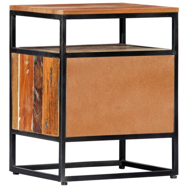 vidaXL t&ouml;m&ouml;r &uacute;jrahasznos&iacute;tott fa &eacute;s ac&eacute;l &eacute;jjeliszekr&eacute;ny 40x30x50 cm