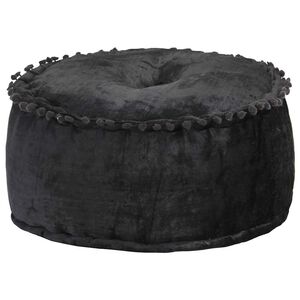vidaXL antracitsz&uuml;rke kerek b&aacute;rsony puff 40 x 20 cm