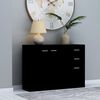 vidaXL fekete forgácslap tálalószekrény 105 x 30 x 75 cm