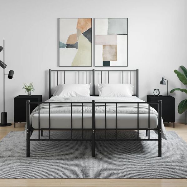 vidaXL 2 db fekete szerelt fa &eacute;jjeliszekr&eacute;ny 40 x 40 x 50 cm