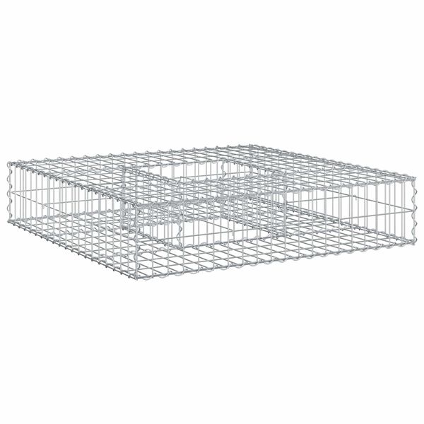 vidaXL Gabion emelt &aacute;gy Ez&uuml;st 100 x 100 x 20 cm Horganyzott ac&eacute;l