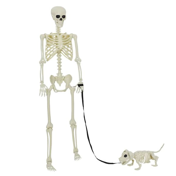 vidaXL Halloween Dekor&aacute;ci&oacute; Skeleton 2 pcs Feh&eacute;r Polipropil&eacute;n
