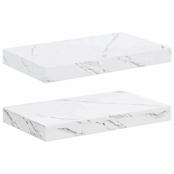 vidaXL Falpolc t&aacute;rol&oacute;val 2 pcs Feh&eacute;r m&aacute;rv&aacute;ny 40 x 23,5 x 4 cm Faanyag
